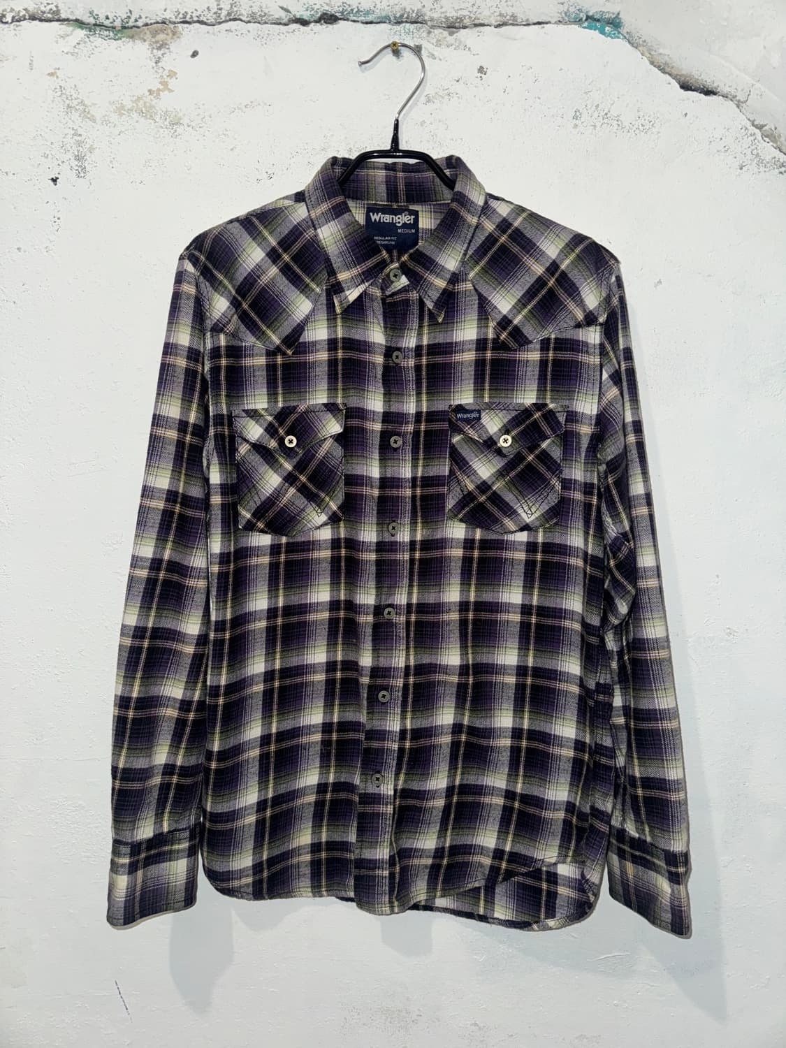 Wrangler 퍼플 체크 셔츠 상품이미지1
