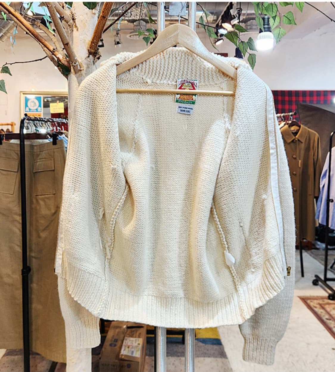 As rabbit 핸드메이드 아이보리 울 카라 집업 스웨터 상품이미지9