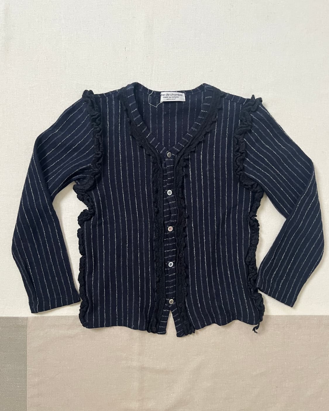 꼼데가르송 러플 스트라이프 가디건 comme des garcons 상품이미지3