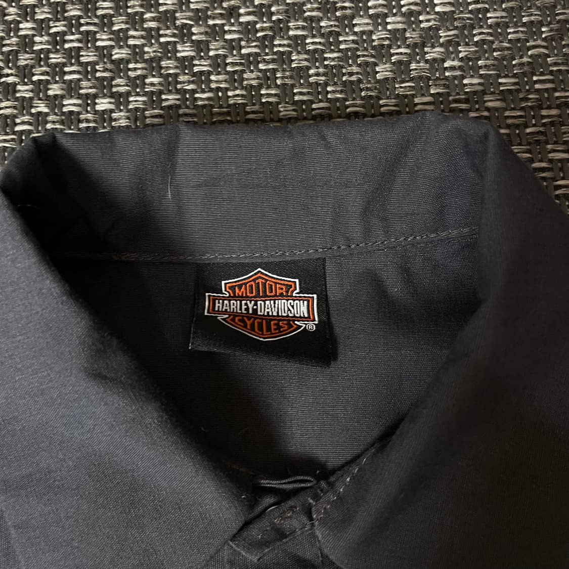 할리데이비슨 차콜 패치워크 반팔 셔츠 M 상품이미지4