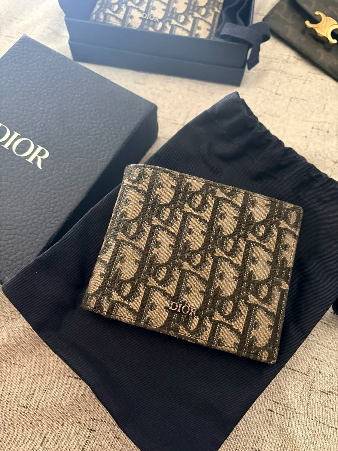 [정품]디올 오블리크 반지갑 베이지 상품이미지1