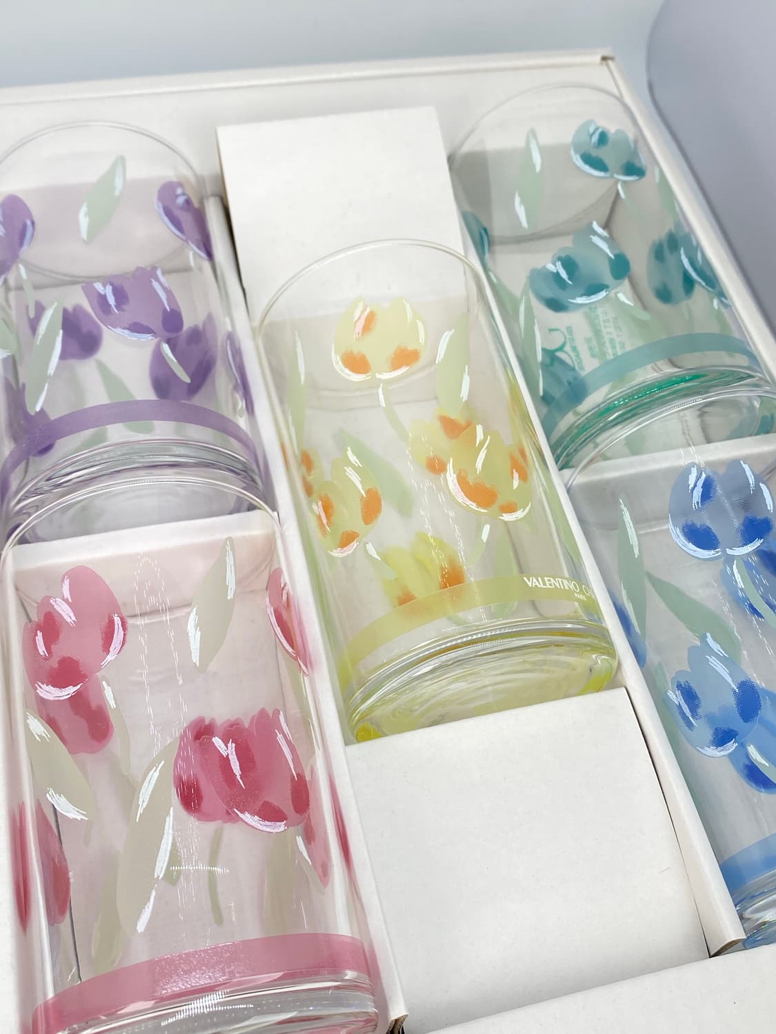 빈티지 발렌티노 크리스티 튤립 물병 유리잔 세트 상품이미지2