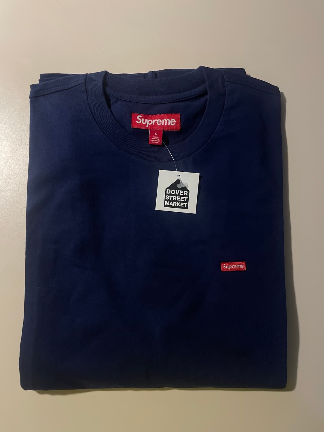 supreme box logo tee navy s-size 상품이미지1