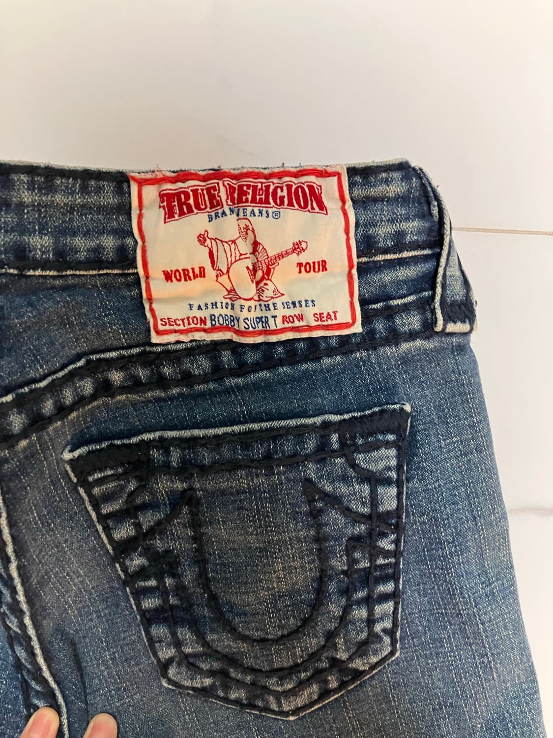 bobby super T 바비 수퍼티 다크워시 로우라이즈부츠컷 트루릴리젼 상품이미지5