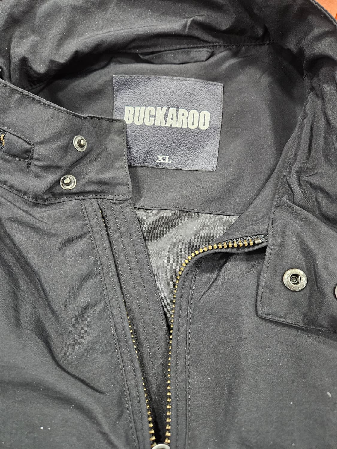 버커루(BUCKAROO) 블랙 바람막이 블루종 점퍼 XL 상품이미지2