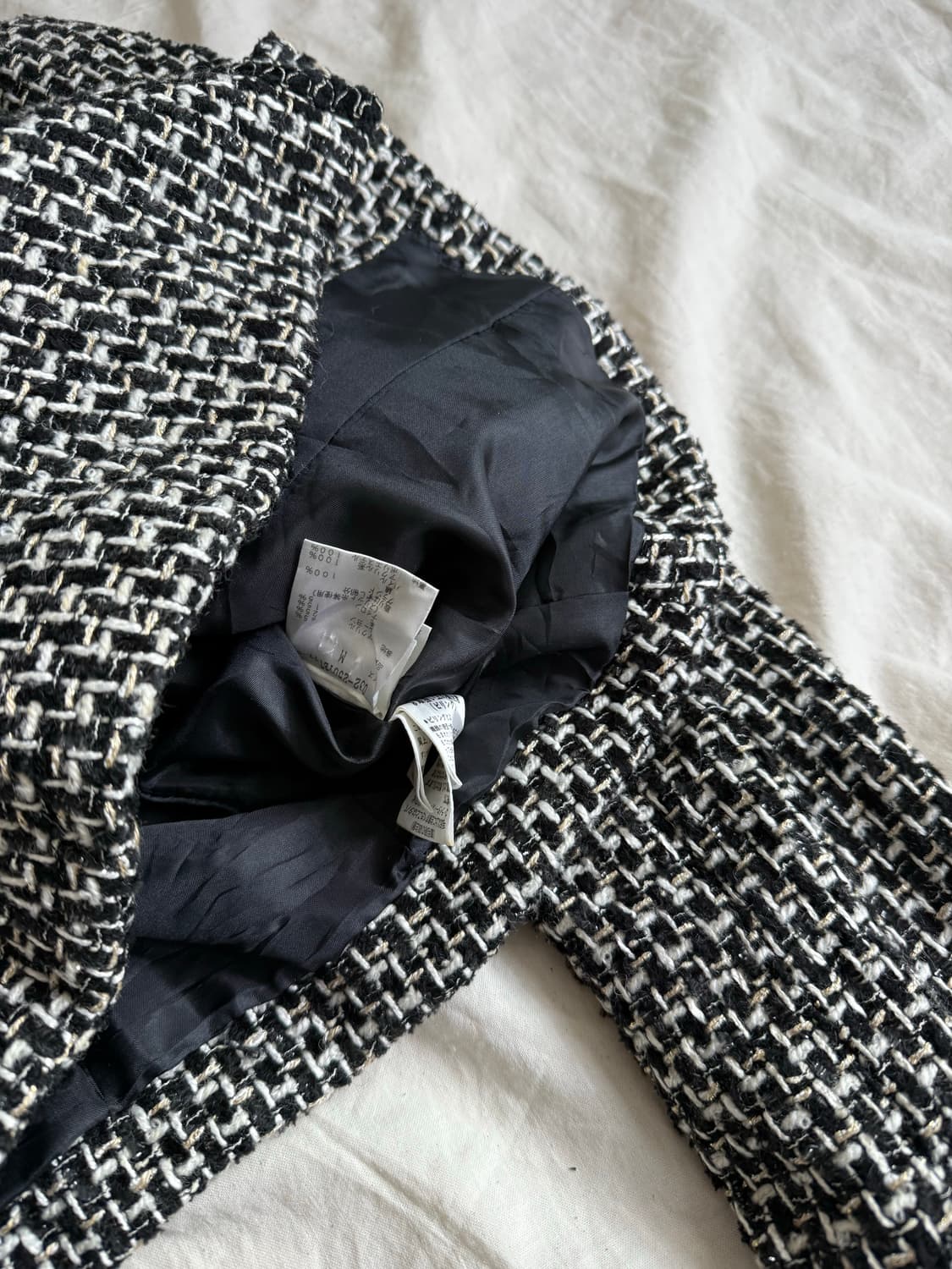 블랙 고스로리 로맨틱고딕 갸루 공겜여주 크롭 트위드자켓 상품이미지8