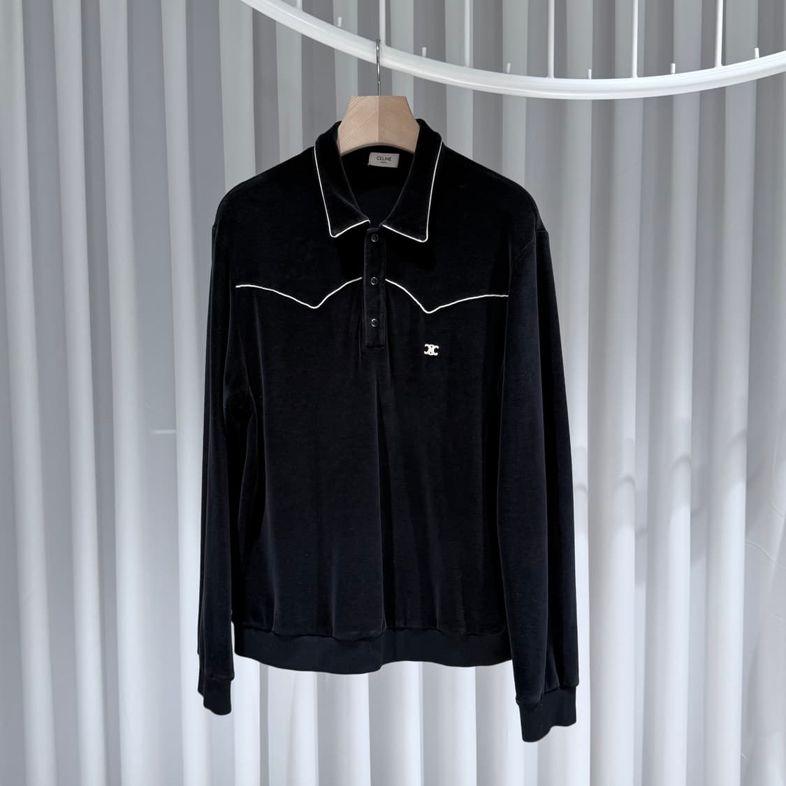 XL / 셀린느 벨벳 폴로 셔츠 상품이미지1