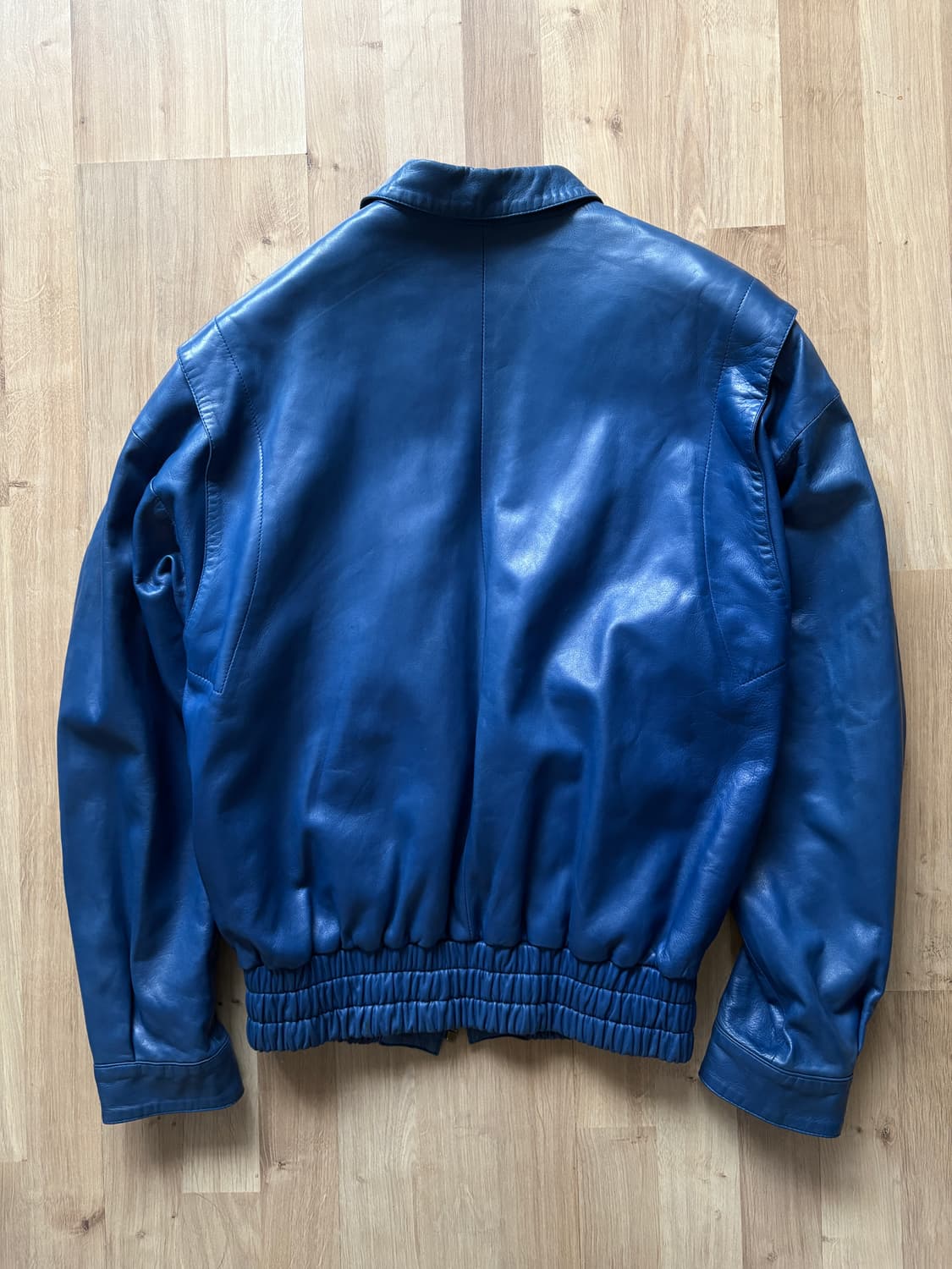 블루 리얼레더 자켓 상품이미지4