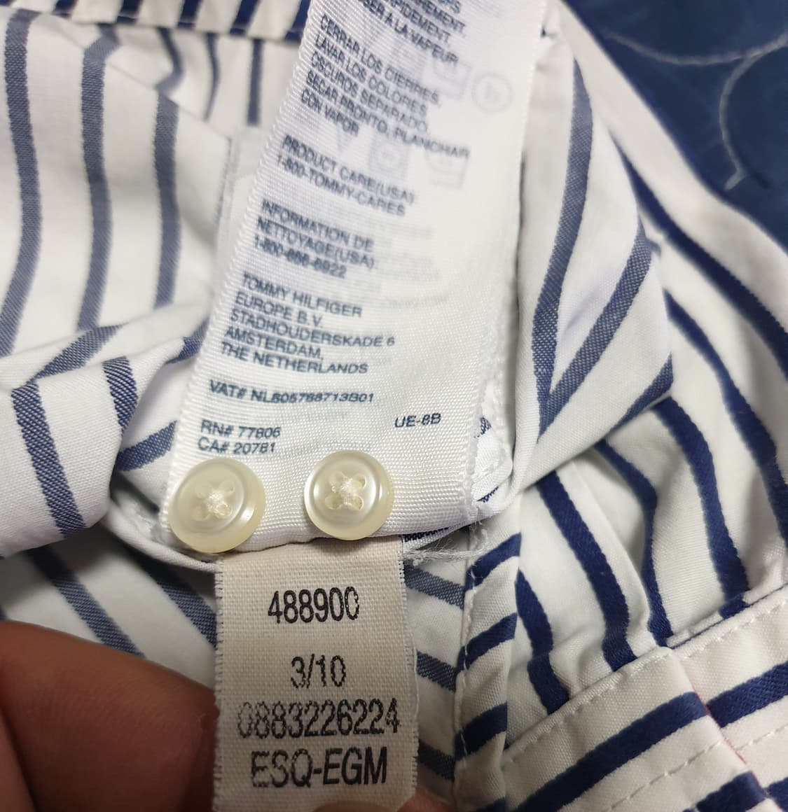 타미힐피거 스몰로고 스트라이프 셔츠 (M) 상품이미지3