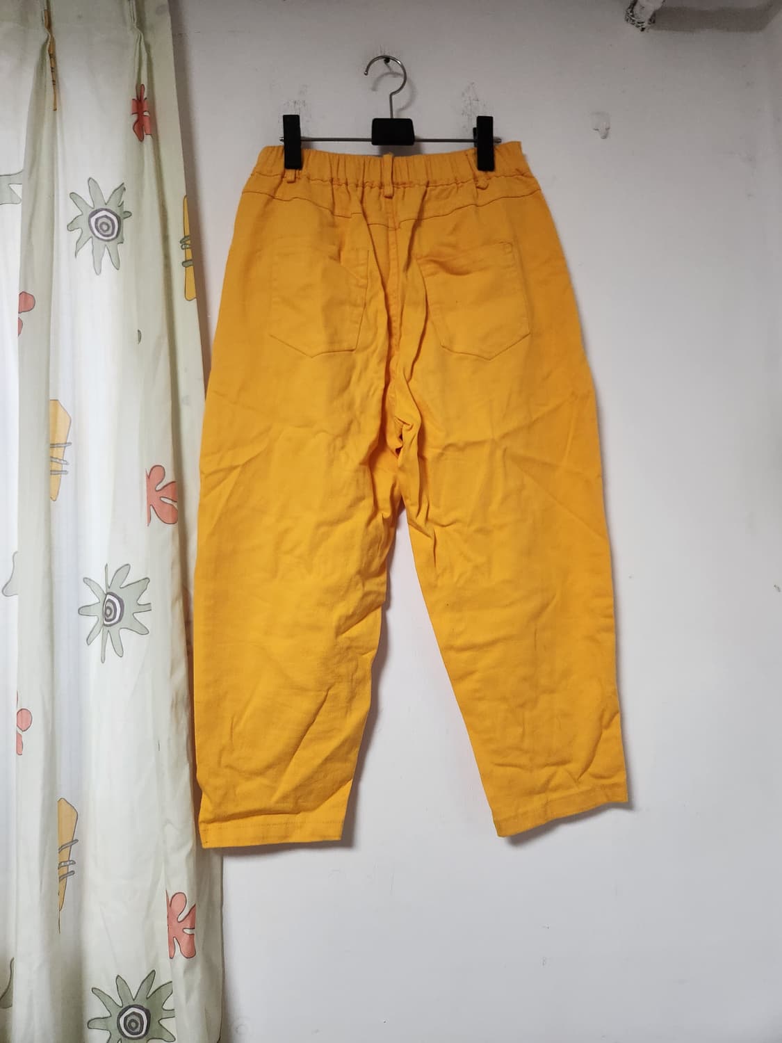 미사용)노란색 배기핏 면바지 F(~32) 상품이미지2