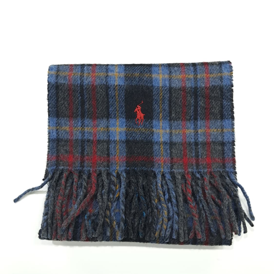 MX258 폴로 랄프로렌 타탄체크 윈도우페인 양면 버진울 목도리 머플러 상품이미지7