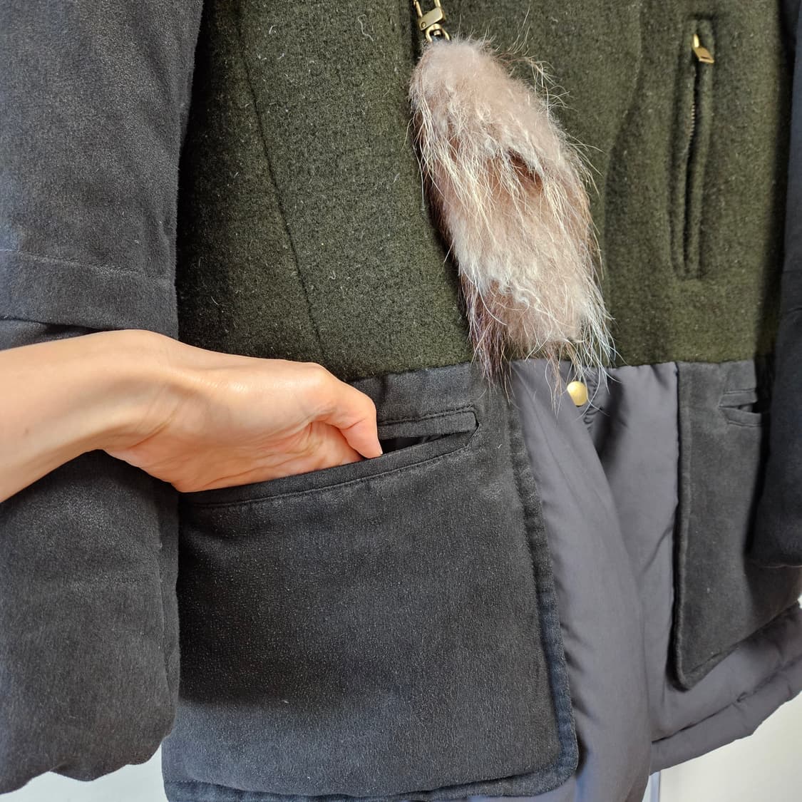 한섬 시스템 오리털패딩 66 너구리털 상품이미지4