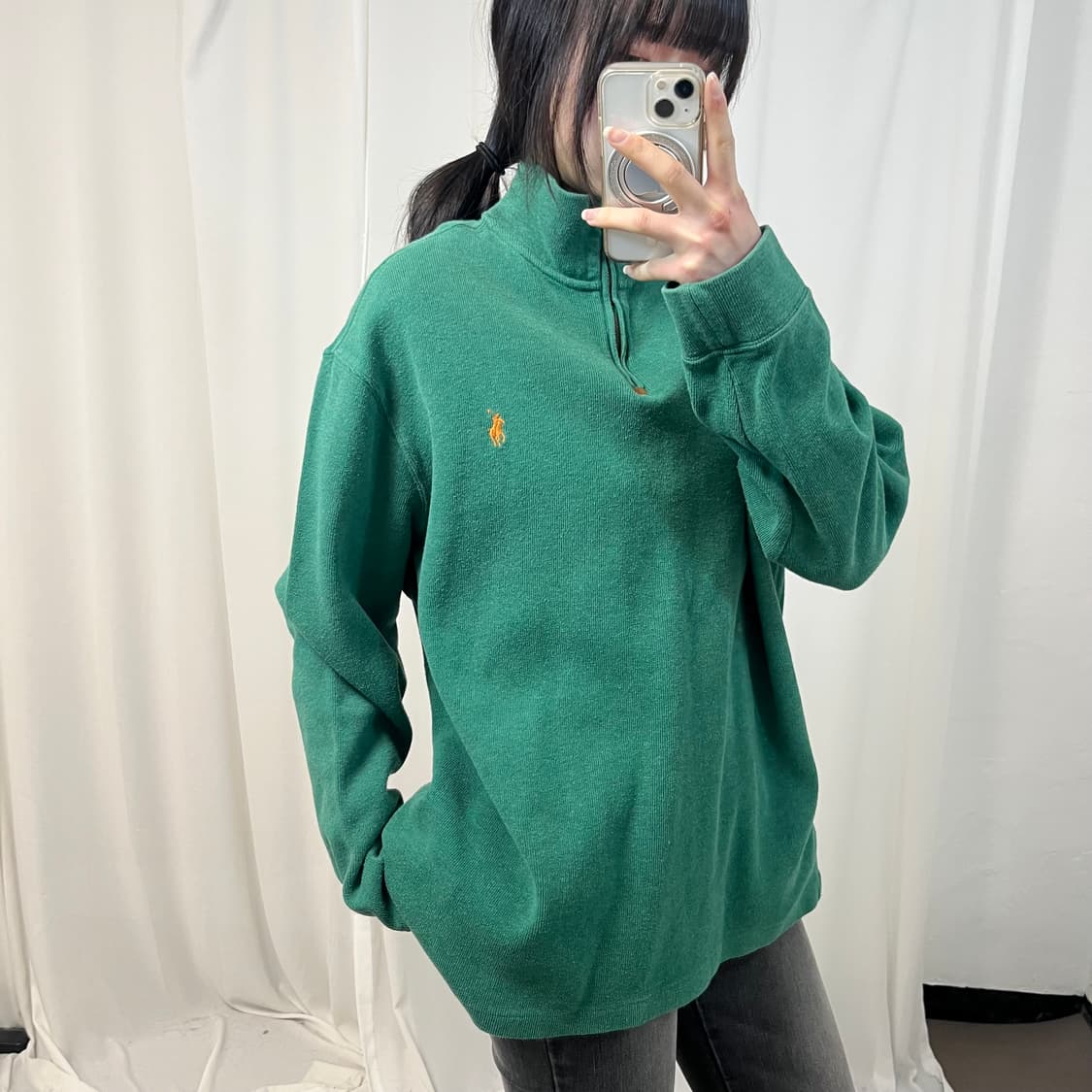 Polo Green Half-Zip Knit 상품이미지2