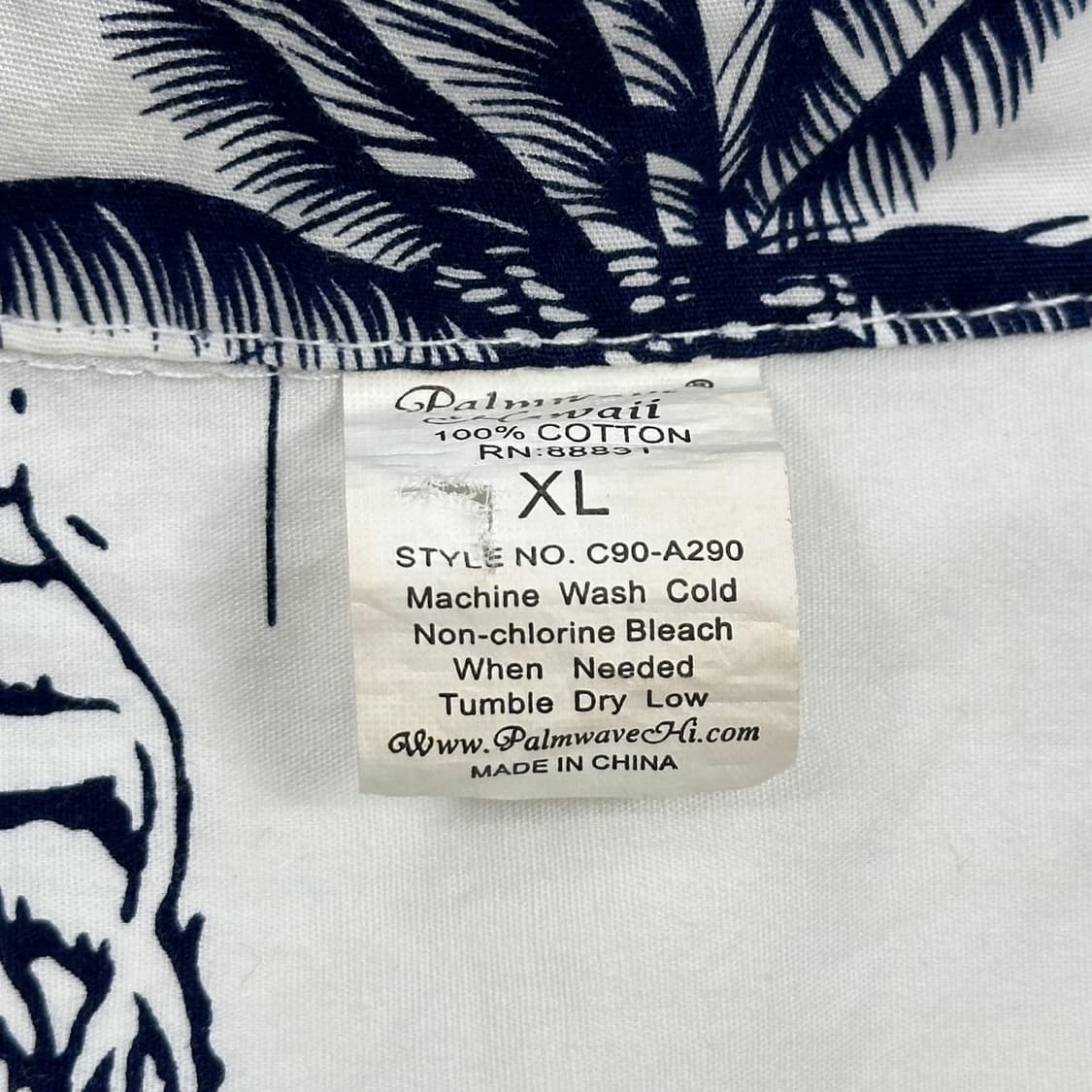 VTG 빈티지 하와이안 화이트 반팔 셔츠 (XL) 상품이미지4
