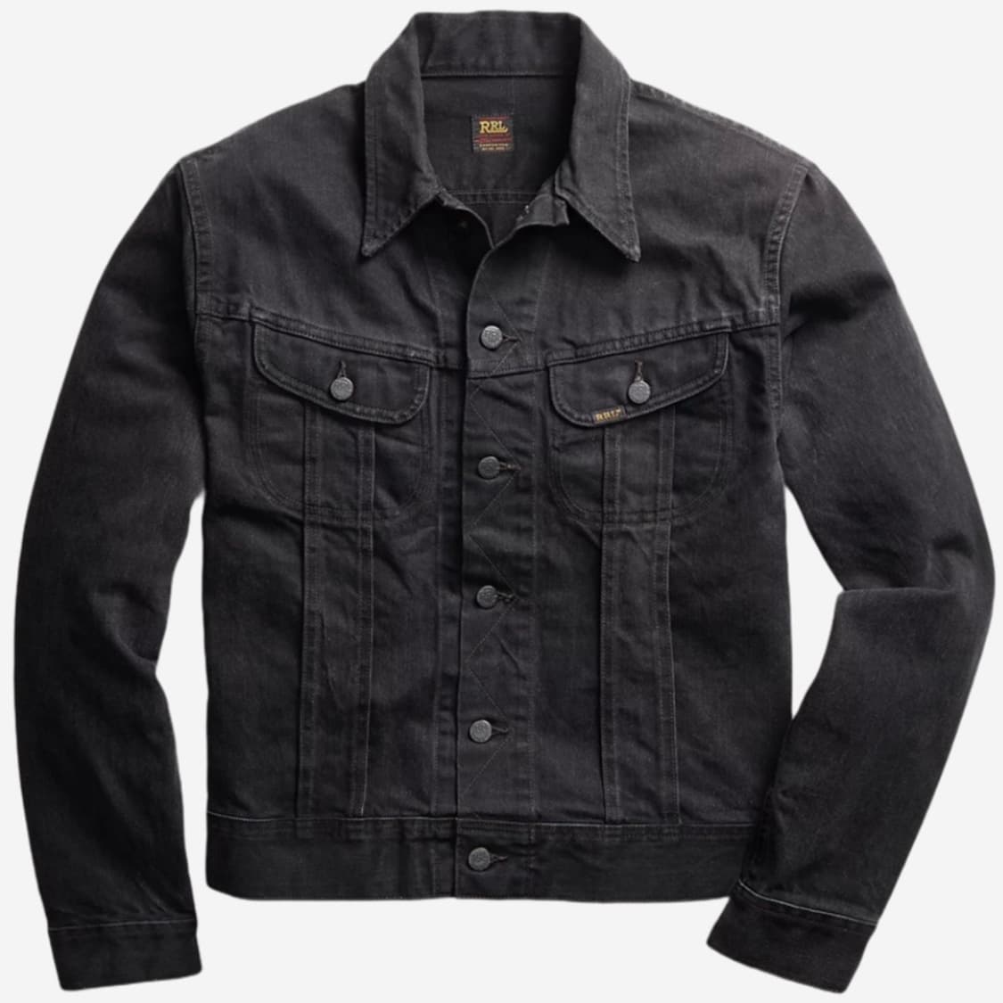 더블알엘 데님 트러커 자켓 블랙 상품이미지1