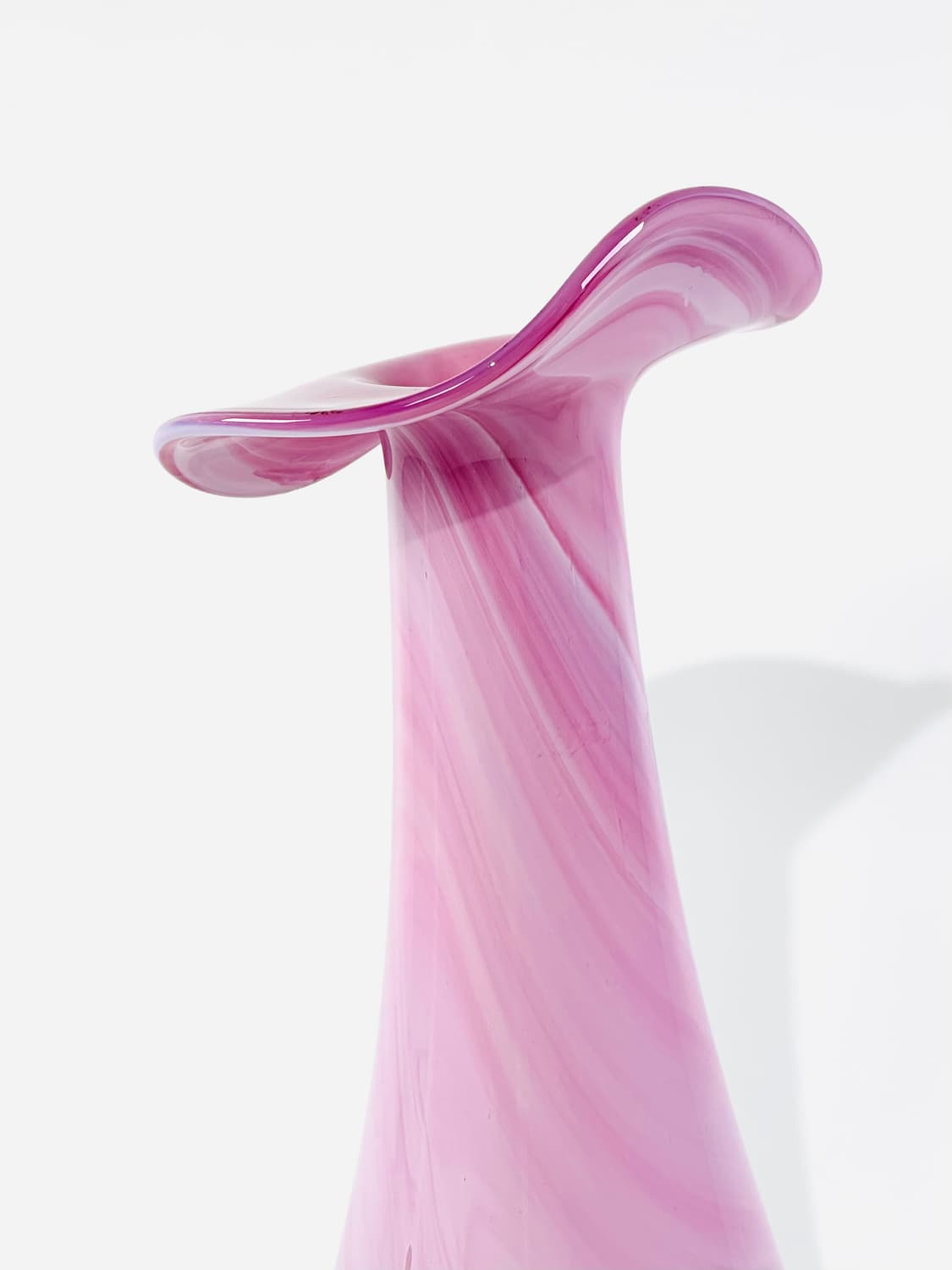 독일 빈티지 핸드블로운 아트글라스 칼라릴리 핑크 마블 화병 상품이미지2