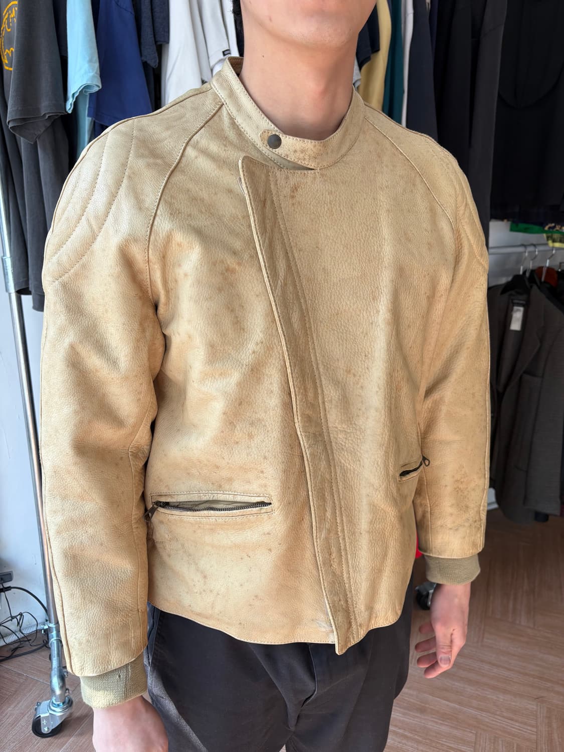 90s Emporio Armani 모터사이클 레더자켓 상품이미지2