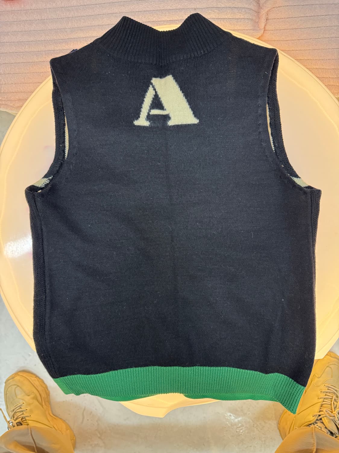 🧥 A6 스트라이프 니트 집업 베스트 (블랙 / 아이보리) 상품이미지7