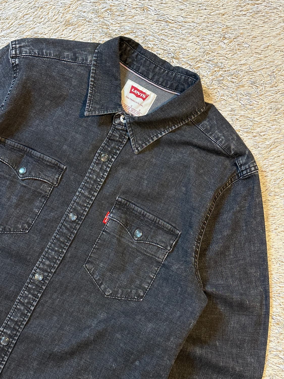 리바이스 LEVI'S 웨스턴 투포켓 데님 셔츠 흑청 상품이미지2