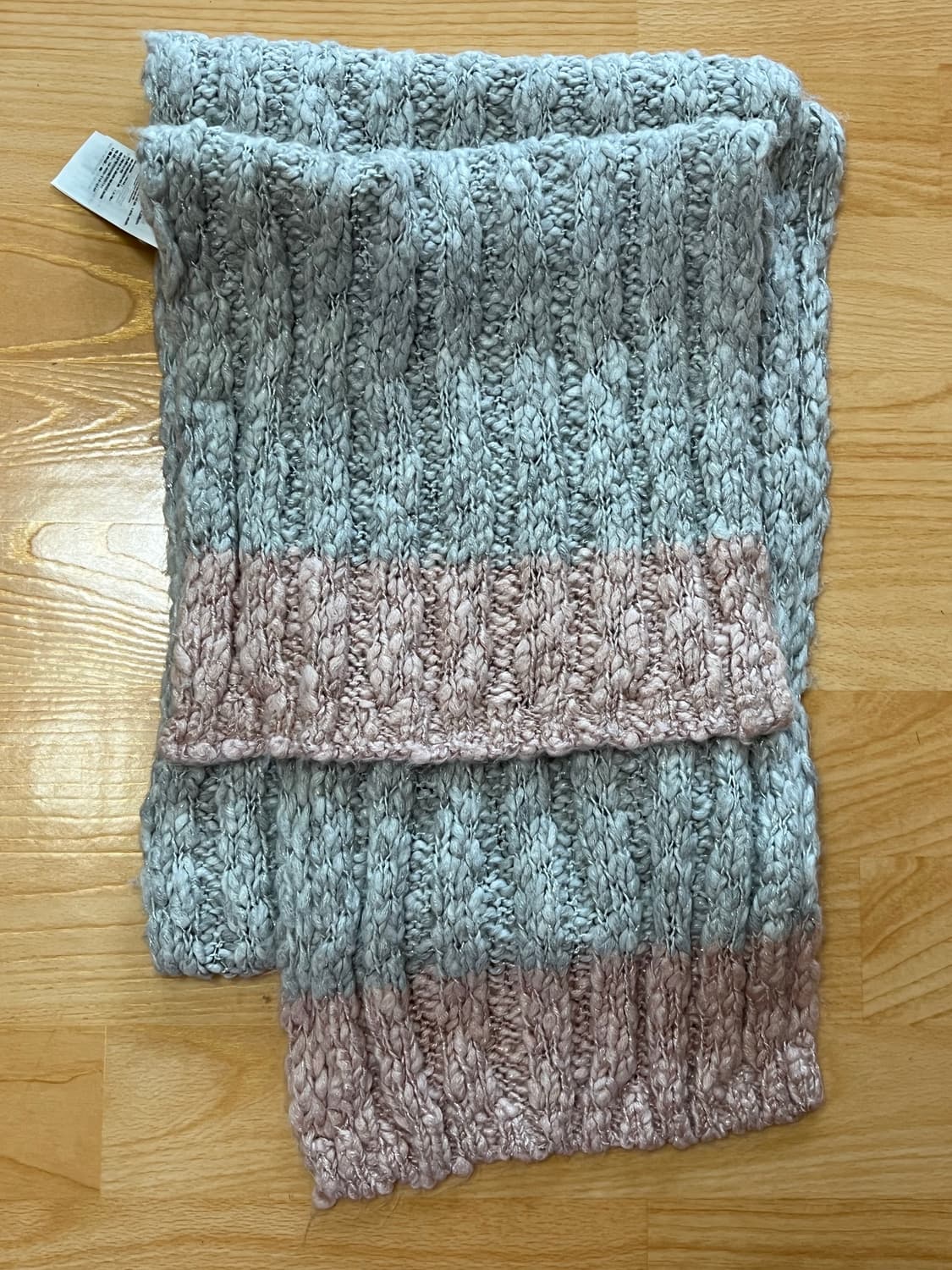 아베크롬비 회색 핑크색 배색 목도리 상품이미지2