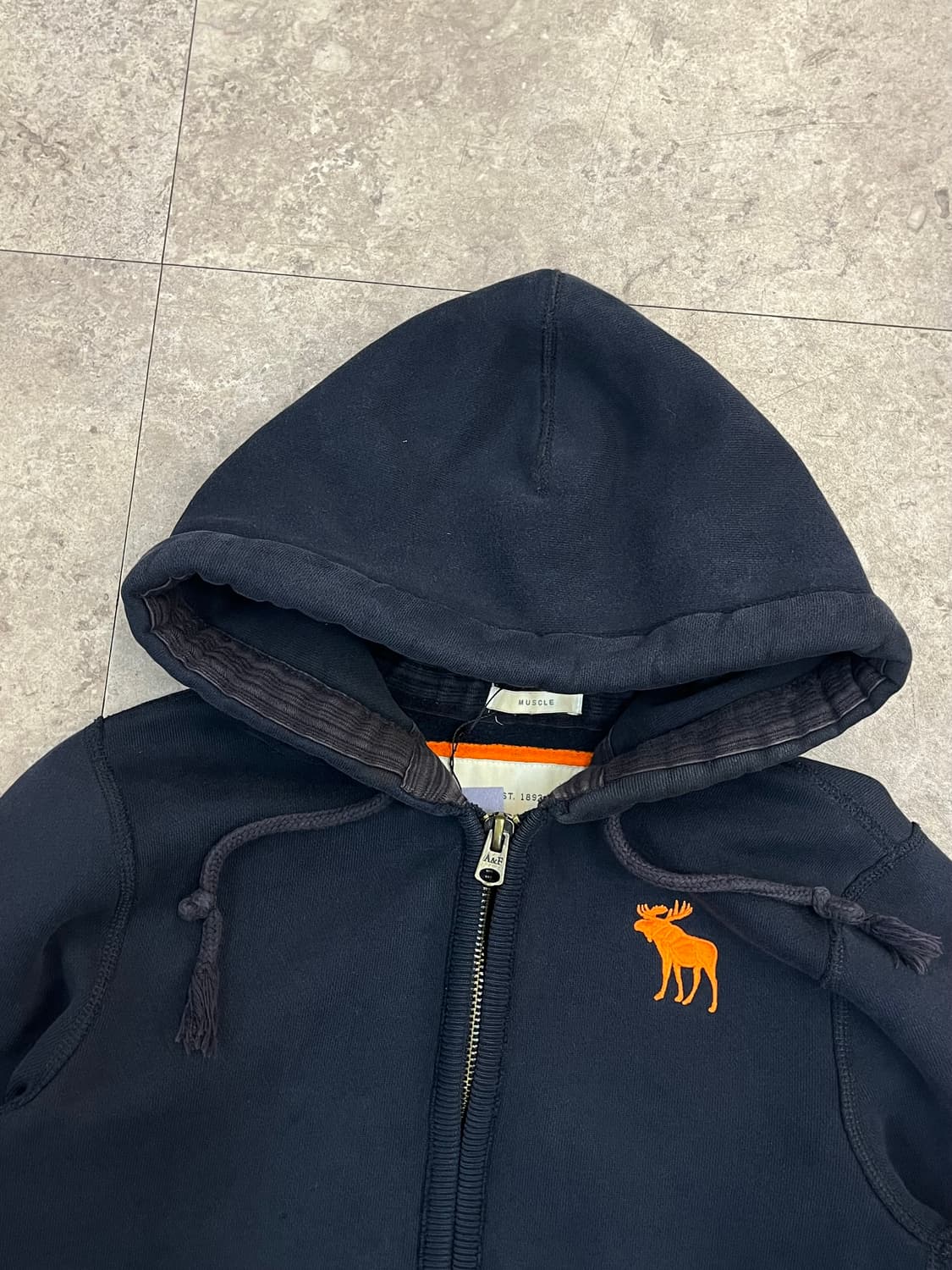 아베크롬비 기모 후드집업 네이비 L #csz2336 상품이미지5