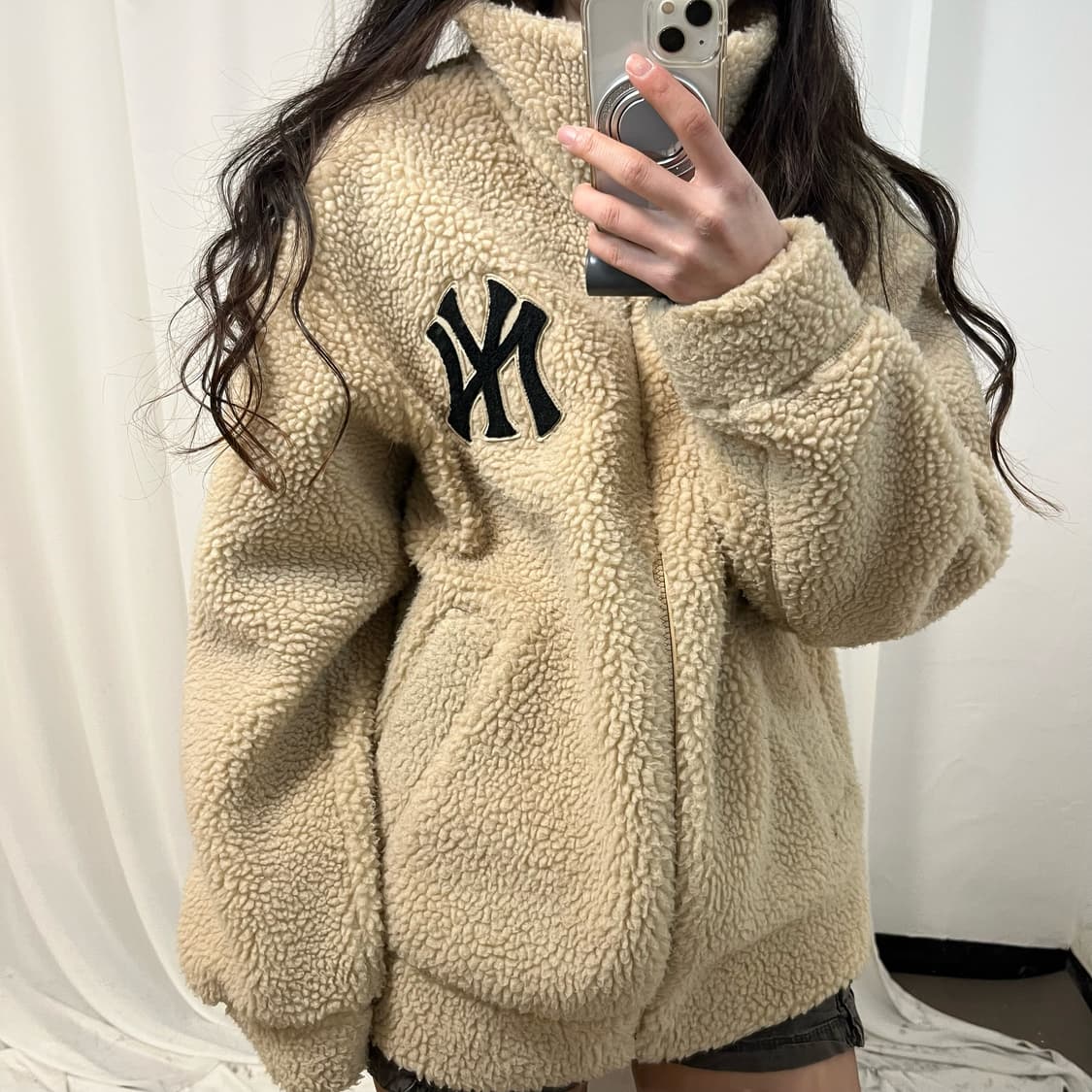 MLB Beige Fleece Jacket 상품이미지3