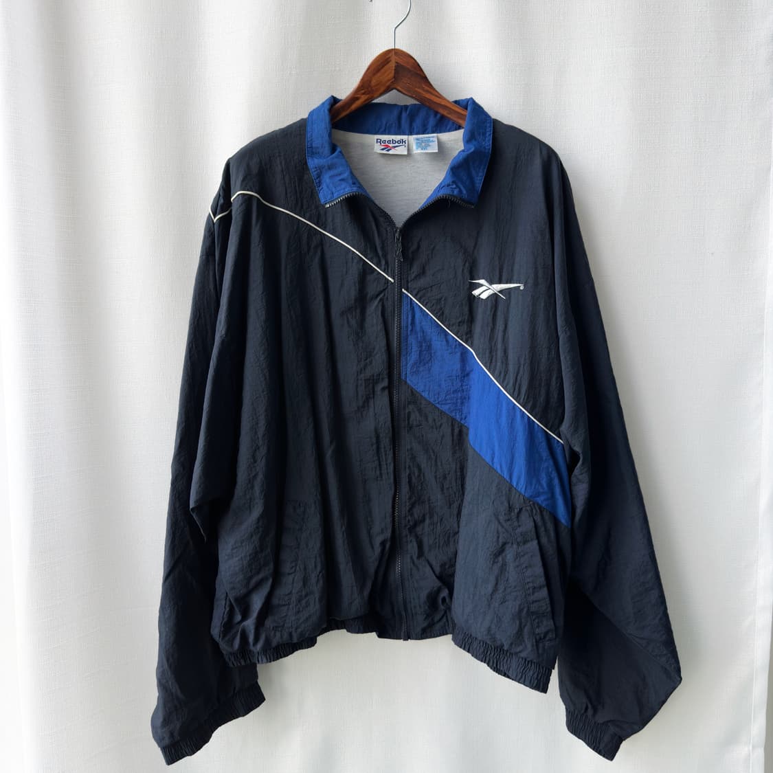 90s 올드 리복 자수 로고 바람막이 자켓 네이비 블루 XXL 상품이미지1