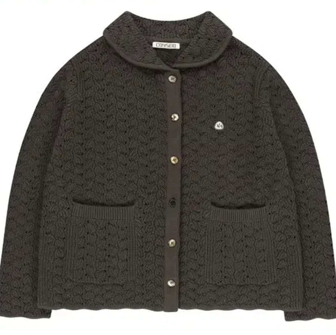 코이세이오 웨이브 니트 가디건 브라운 상품이미지1