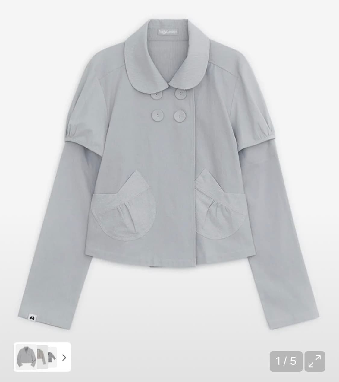 허그유어스킨 디테쳐블 라운드 자켓 그레이시 블루 상품이미지1