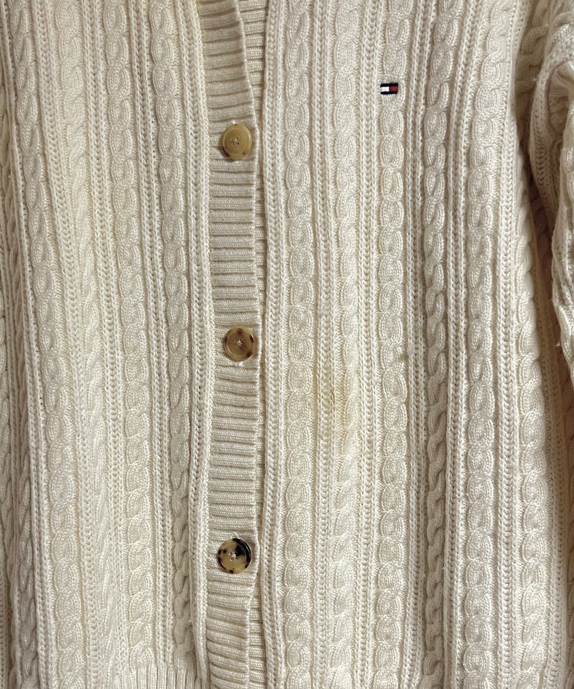 타미힐피거 아이보리 꽈배기 니트 가디건 S 상품이미지4