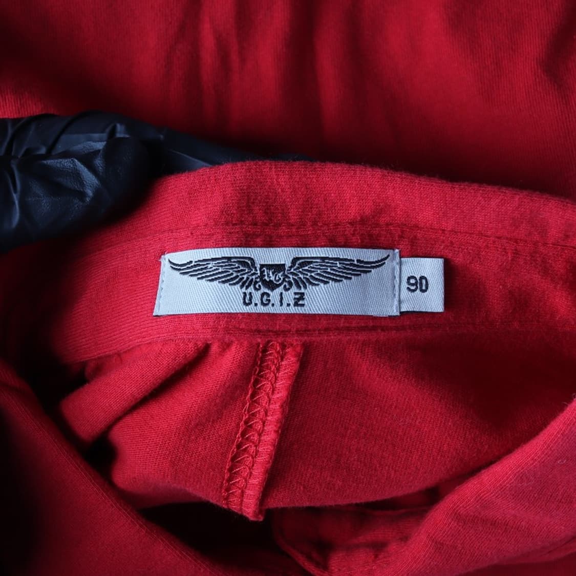 UGIZ 올드스쿨 실버 그래픽 레드 카라 긴팔 티셔츠 90 상품이미지5