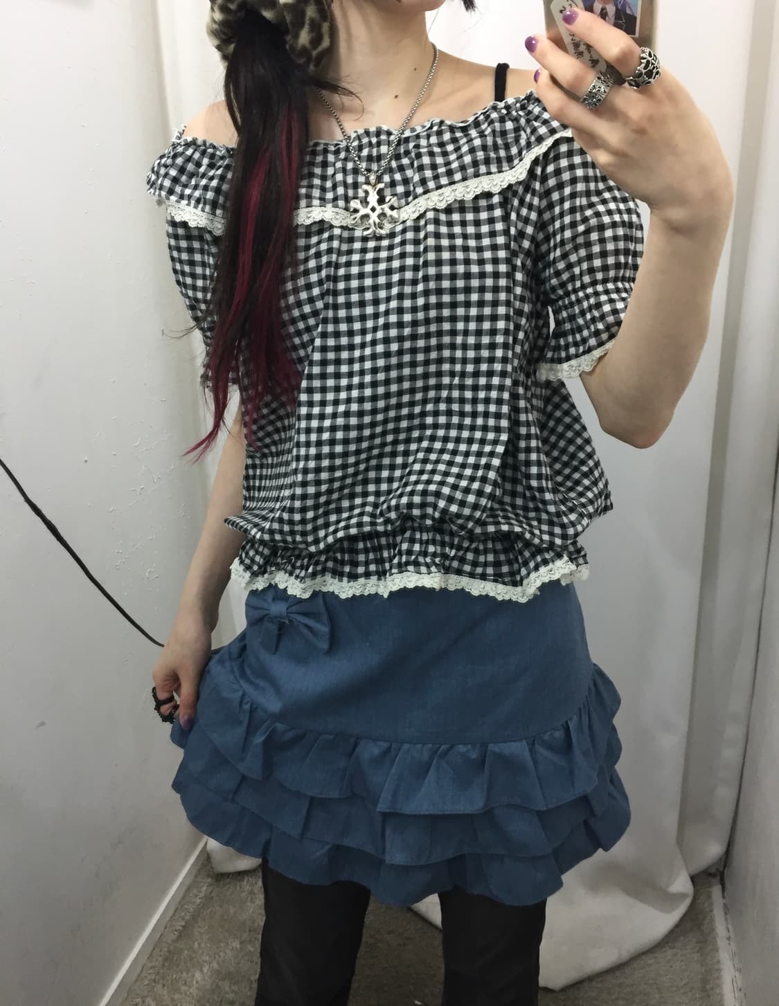 여름 체크 소녀 코디🖤 상품이미지3