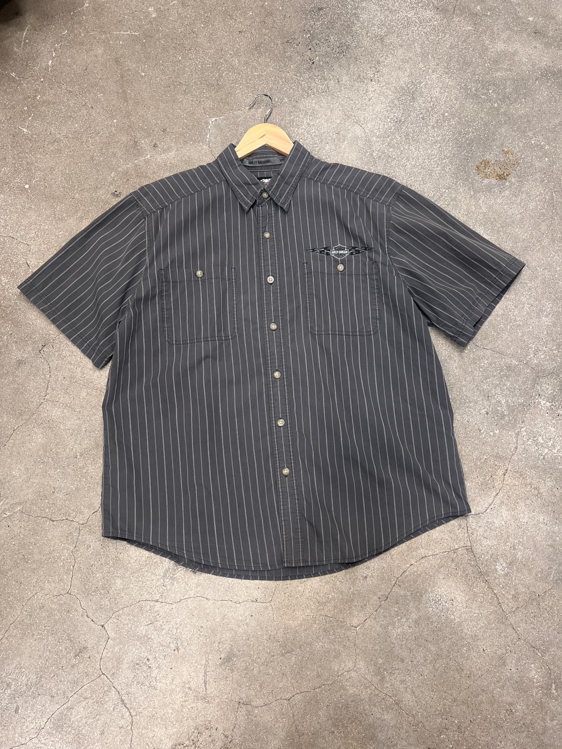 할리데이비슨 스트라이프 메카닉 반팔셔츠 상품이미지1