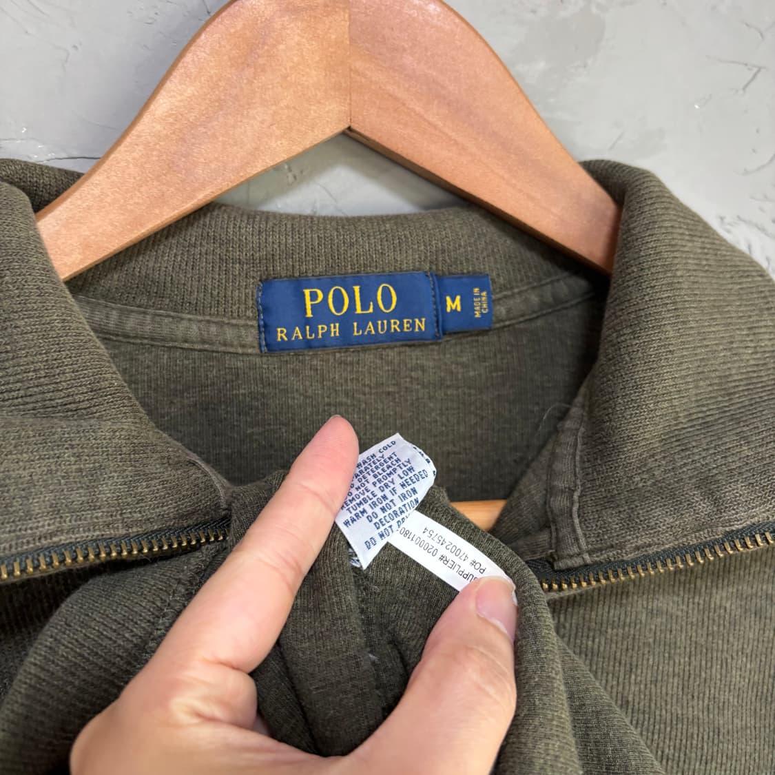 폴로 랄프로렌 반집업 니트 카키 상품이미지3