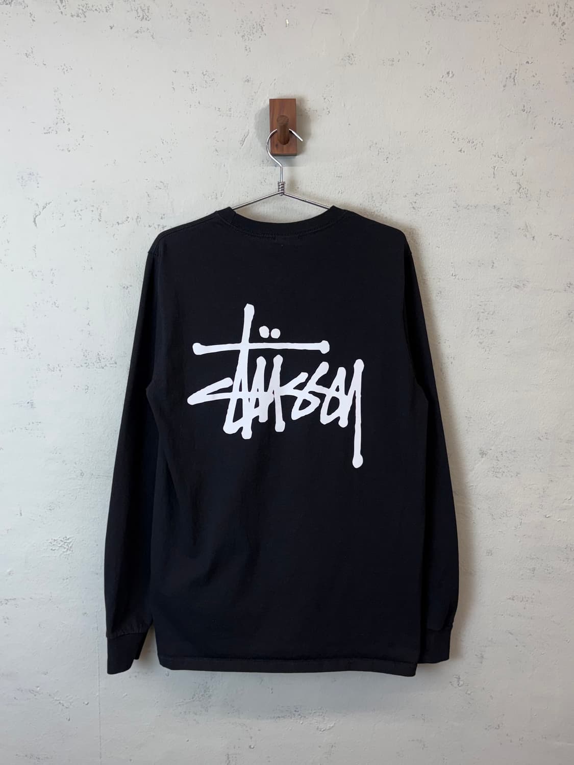 스투시 스탁로고 롱슬리브 블랙 상품이미지1