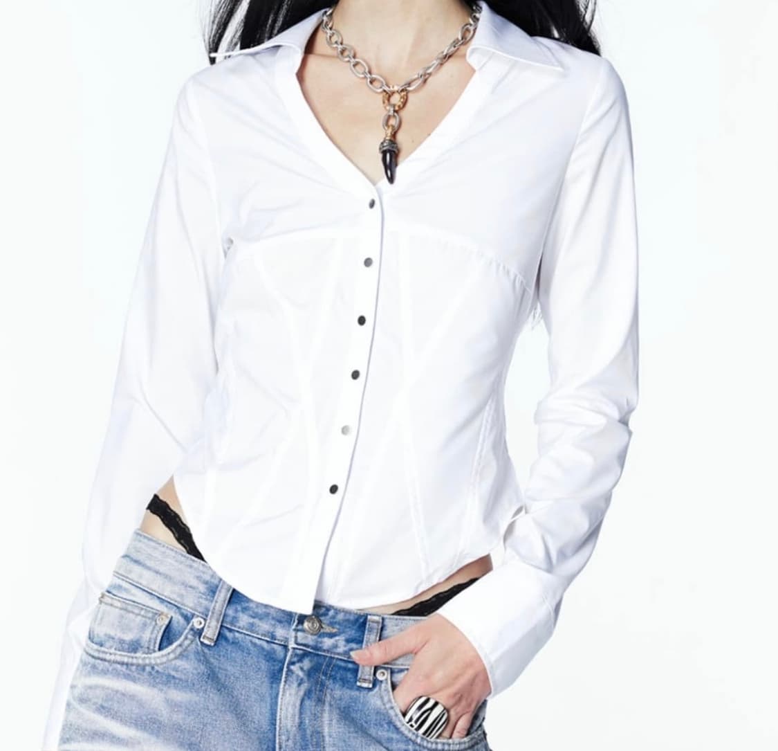 2000 아카이브스 화이트 코르셋 셔츠 상품이미지4