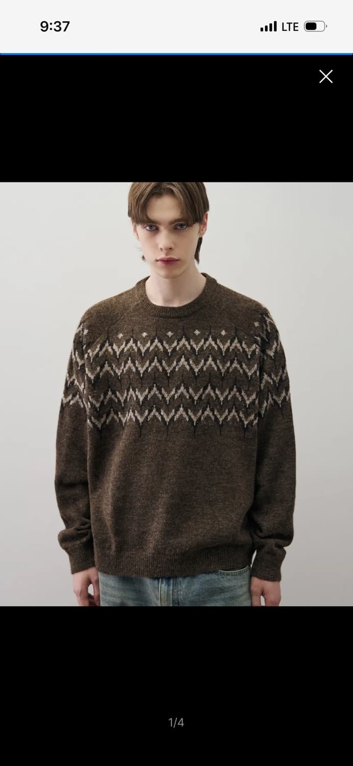 드로우핏 울 헤어리 노르딕 크루넥 니트 M 상품이미지1