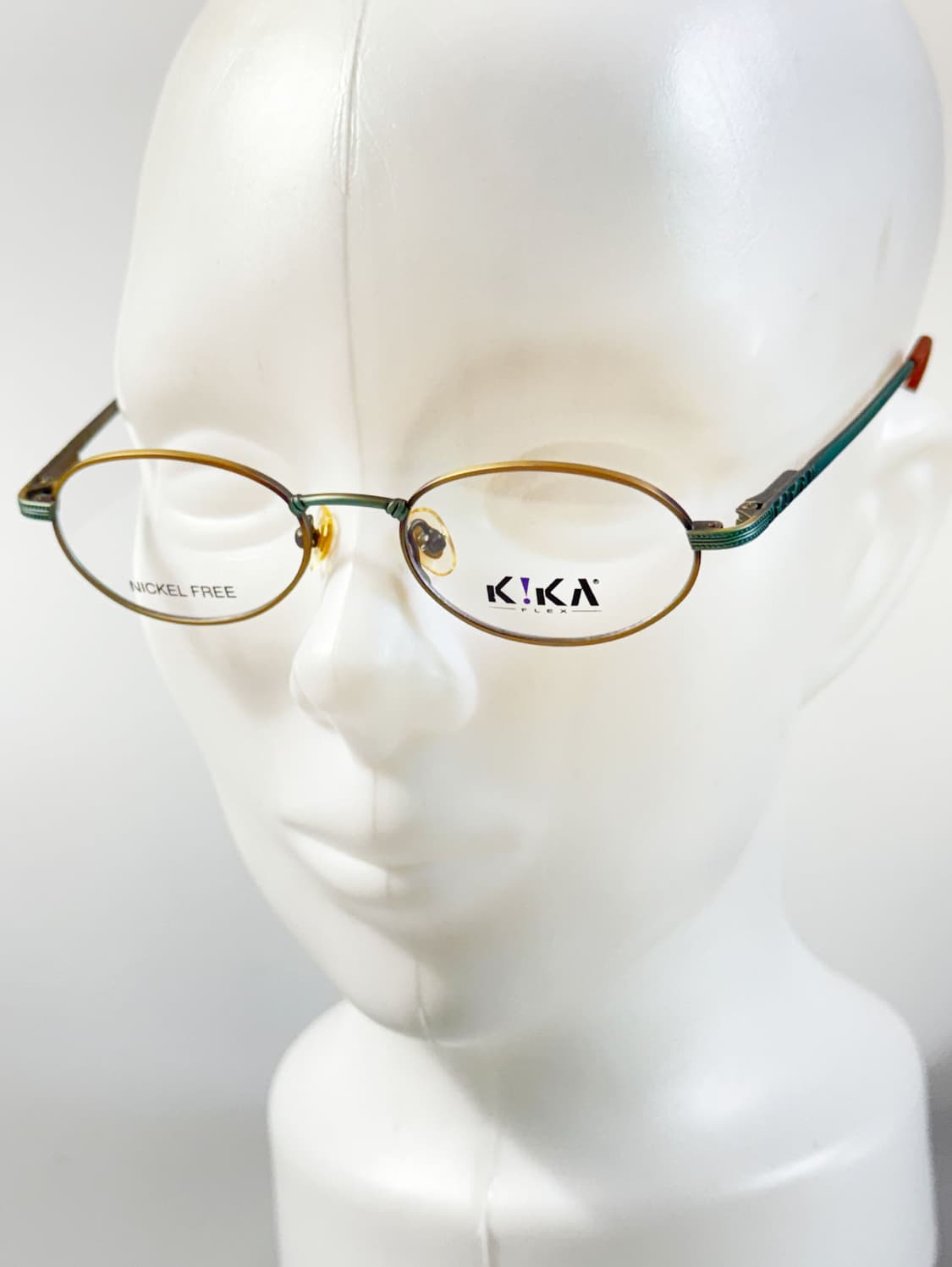 90s KIKA 그린 골드 오벌 프레임 빈티지 안경 상품이미지8