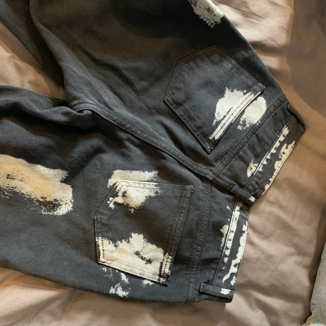 빈티지 타이다이 데님팬츠 흑청 상품이미지4