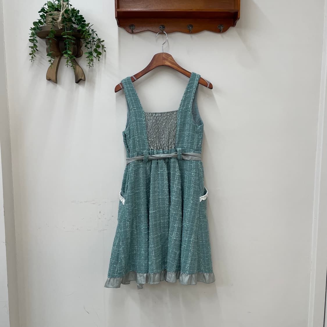 엑시즈팜 레이스업 민트 끈 원피스 상품이미지2