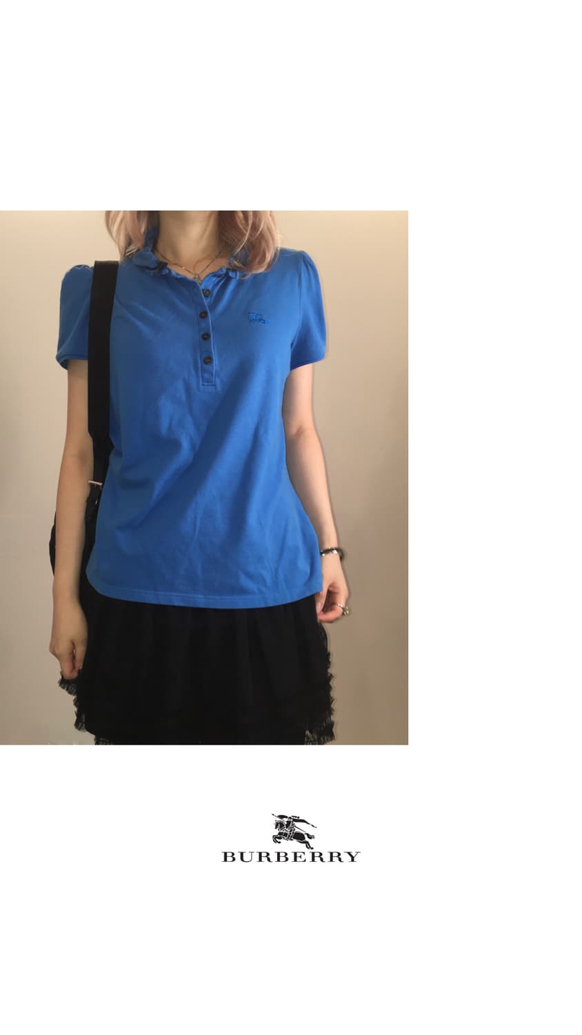 Burberry blue puff check t shirt 상품이미지2