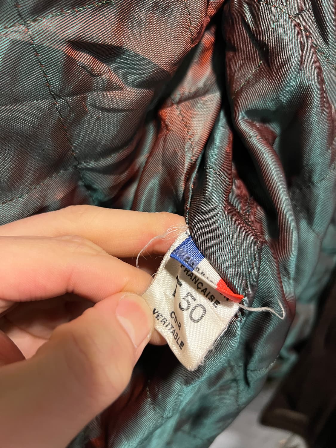 [2XL]90's Made in France 폴리레더 플라이트 자켓 상품이미지8