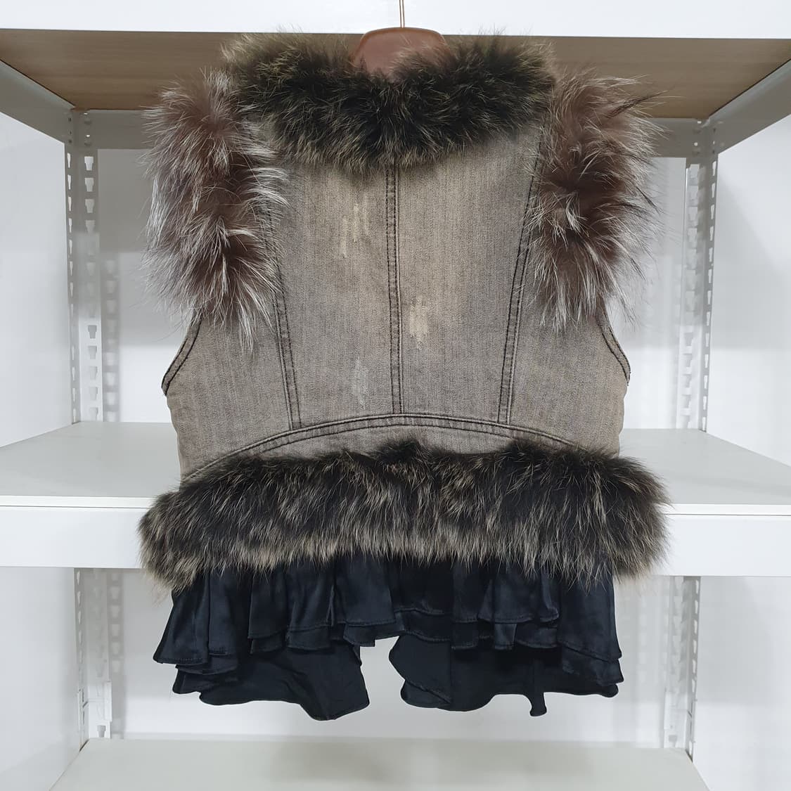 빈티지 데님 토끼털 조끼 y2k 페어리그런지 오네갸루 달천깔 상품이미지7