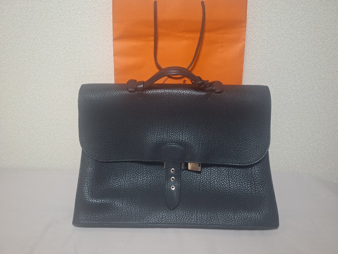 에르메스 삭아데페슈 남성 서류가방 블랙 | 정품 | 상태좋음 상품이미지1