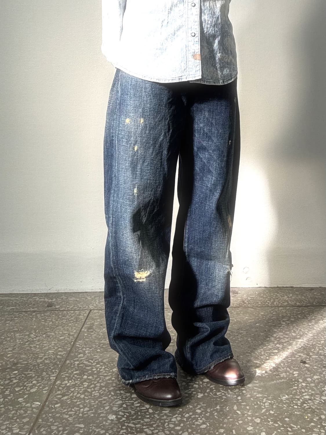 그런지 와이드 데님 팬츠 상품이미지3