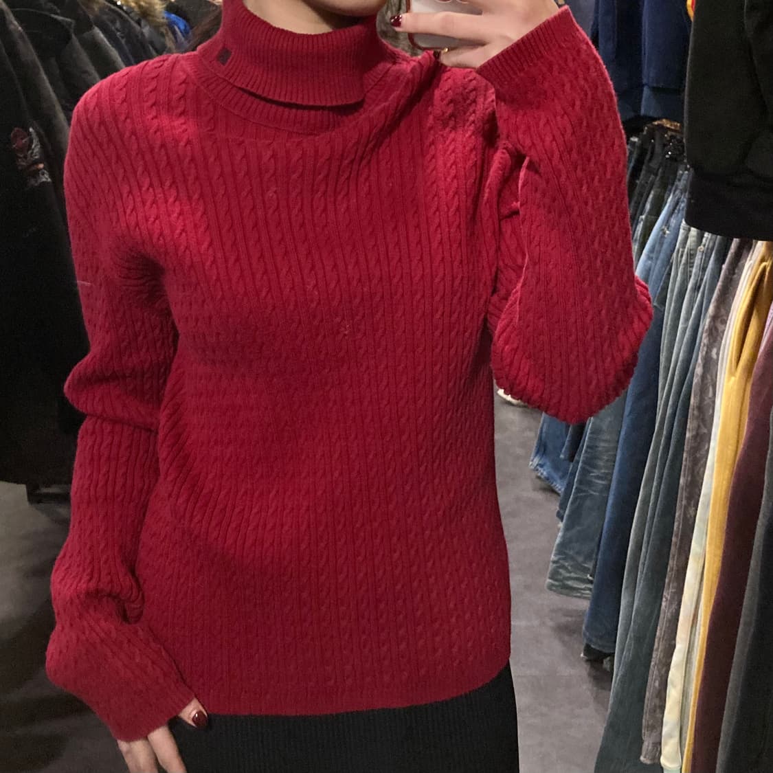 [IM] 폴로 랄프로렌 케이블 목폴라 니트 레드 상품이미지2