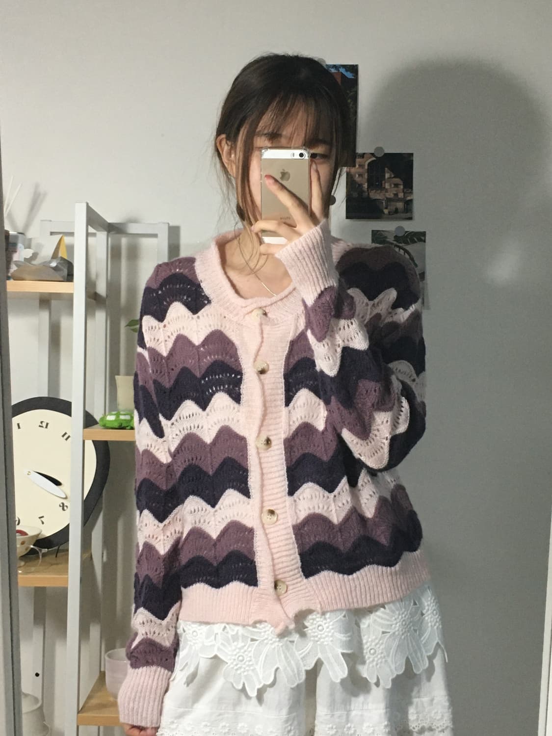 바이올렛 물결 가디건 상품이미지2