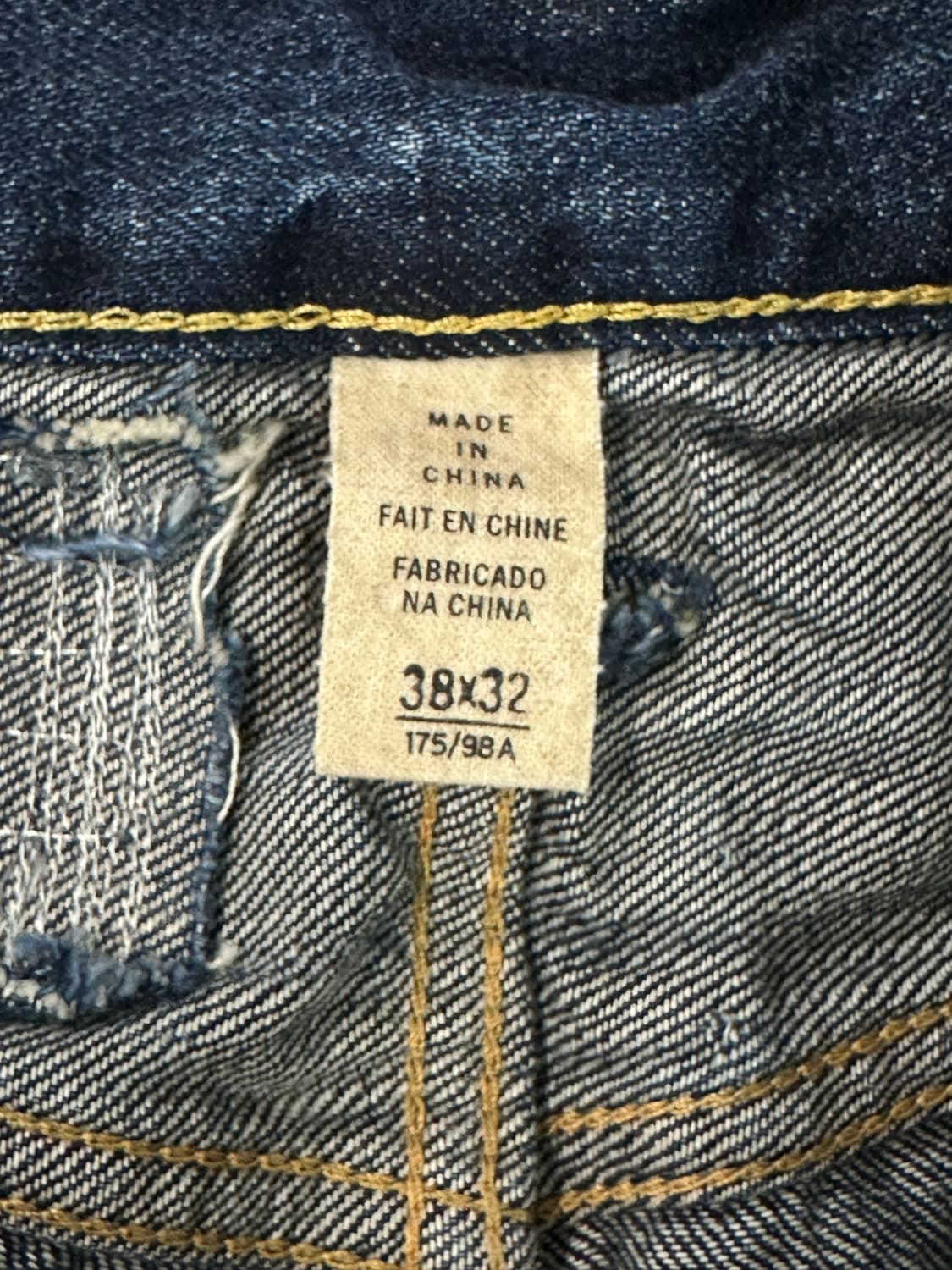 RRL 슬림핏 38/32 데미지 셀비지 데님 상품이미지4