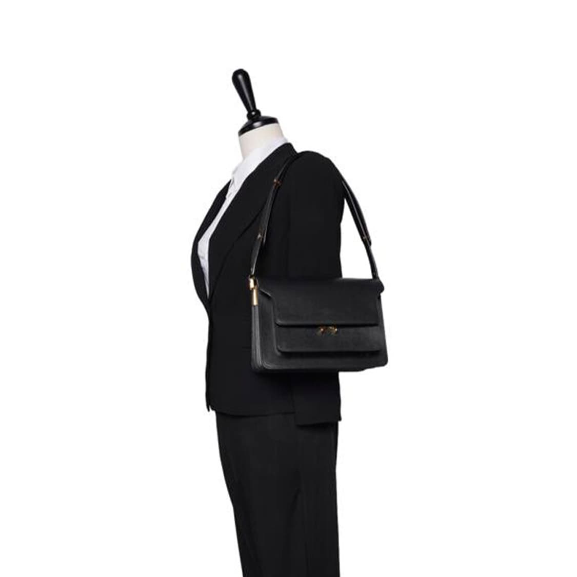 (중고) 마르니 블랙 사피아노 트렁크 미듐 숄더백 상품이미지4