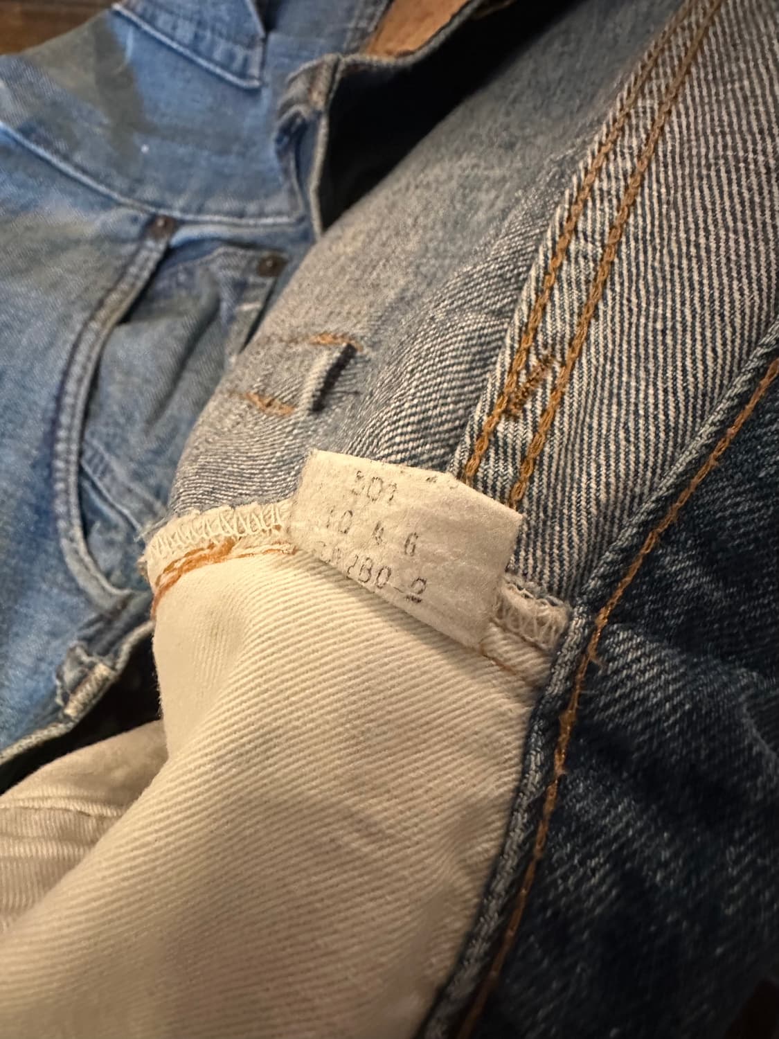 빅사이즈 70s USA 빈티지 리바이스 501 66전기 셀비지 데님 팬츠 상품이미지10